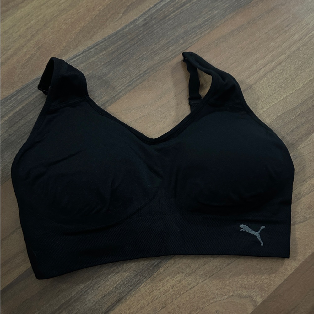 Puma black sports bra